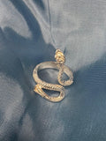 Anello Serpente con Strass Scintillanti Seducente e Audace