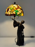 "Luce d'Époque" – Statua Lampada Liberty in Bronzo e Vetro Artistico