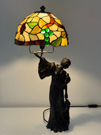 "Luce d'Époque" – Statua Lampada Liberty in Bronzo e Vetro Artistico